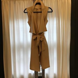 Blush cream trench coat vest